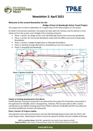 Newsletter 2 - April 2021 Bridge of Earn to Newburgh active ravel project - page 1