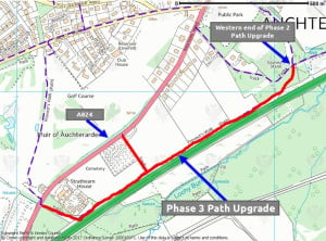 Map of planned Provost Walk phase 3 path upgrades