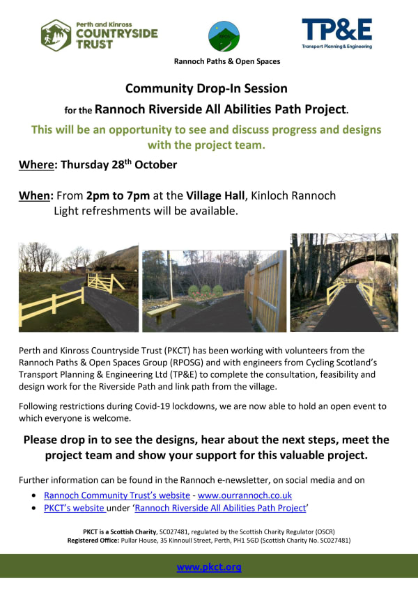 Rannoch Riverside Community Event Poster