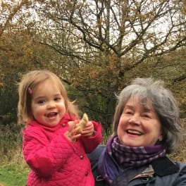 Grandmother and granddaughter in the Perthshire countryside