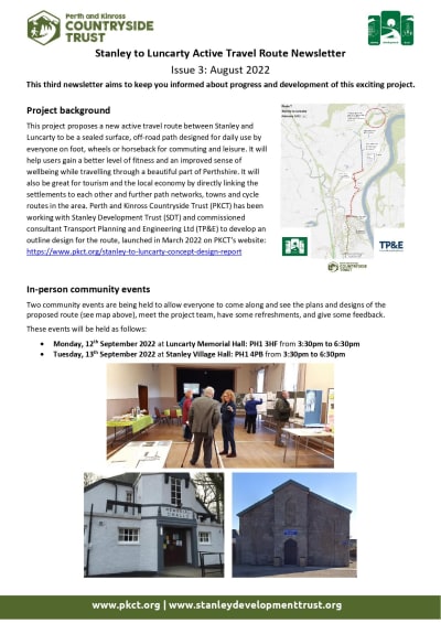 Stanley to Luncarty Active Travel Route Newsletter 3 - FINAL