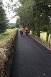 Cyclists using newly upgraded NCN 77 active travel route at North Inch