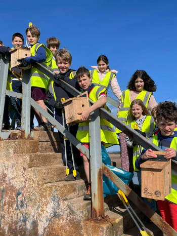 GreenTweed Eco bird boxes at Highland, Borders and East Lothian schools © Tom Rawson