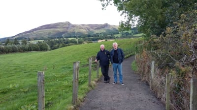John Hally of the Feus and George Lawrence of Auchterarder on the newly opened Common Loan path