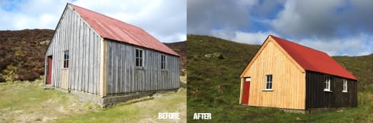 Upper Lunch Hut before and after repair works ©PKCT