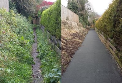 Black Road path before after path improvement works